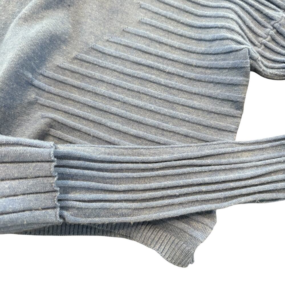 Kerisma Wome’s blue ribbed cropped sweater, turtleneck, soft, Size S/M - Picture 5 of 8